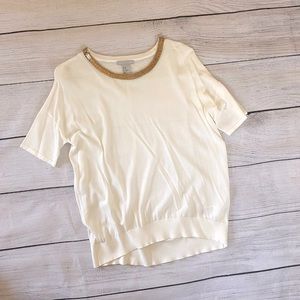 H&M gold collar top